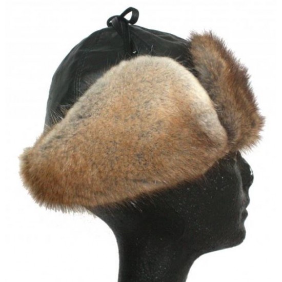 Bilodeau - Canadian RCMP Hats, Natural Muskrat Fur, Black Leather